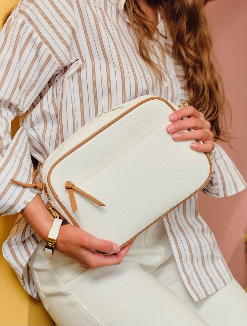 Zjoosh - Leah Cross Body Bag Dual Tone - White Tan