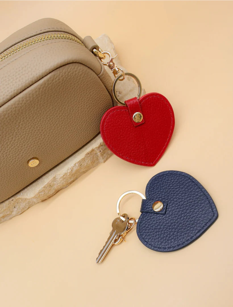 Zjoosh - Leather Heart Keyring - Navy