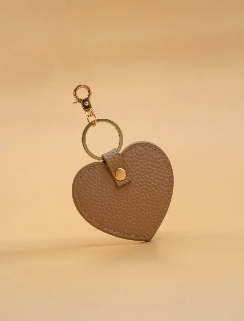 Zjoosh - Leather Heart Keyring - Hazelnut