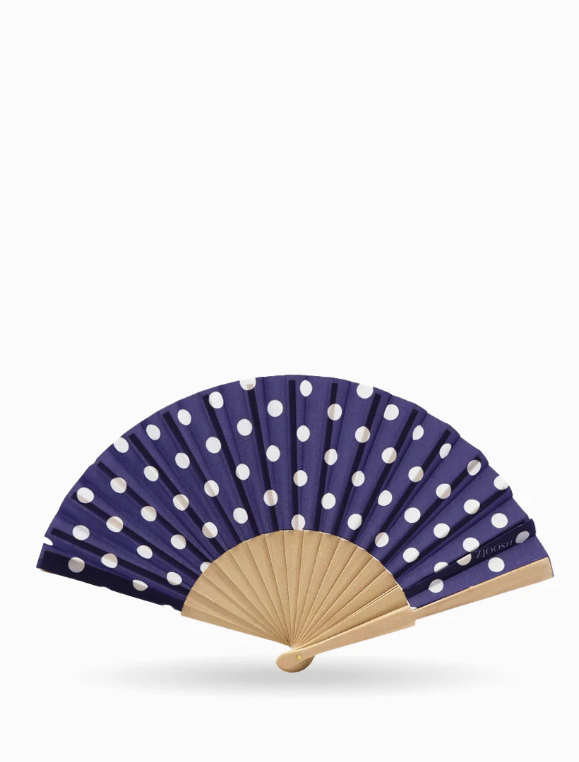 Zjoosh - Hand Fan White Polka Dots