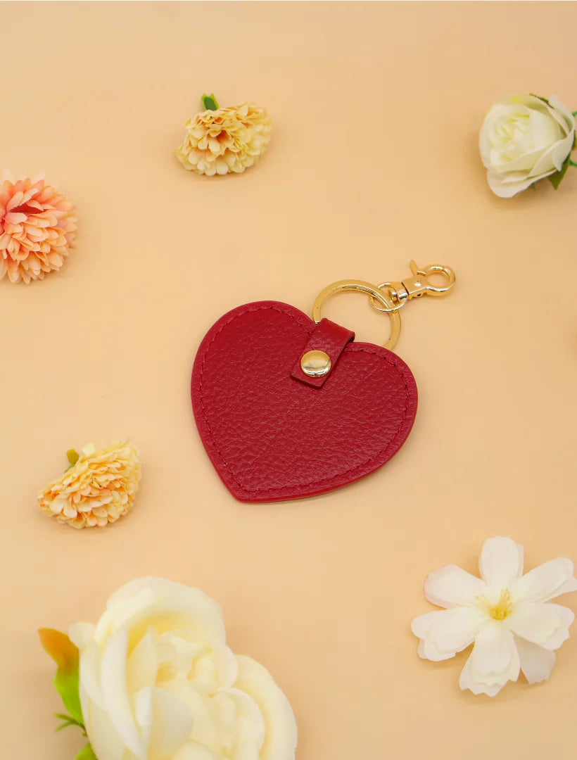 Zjoosh - Leather Heart Keyring - Red
