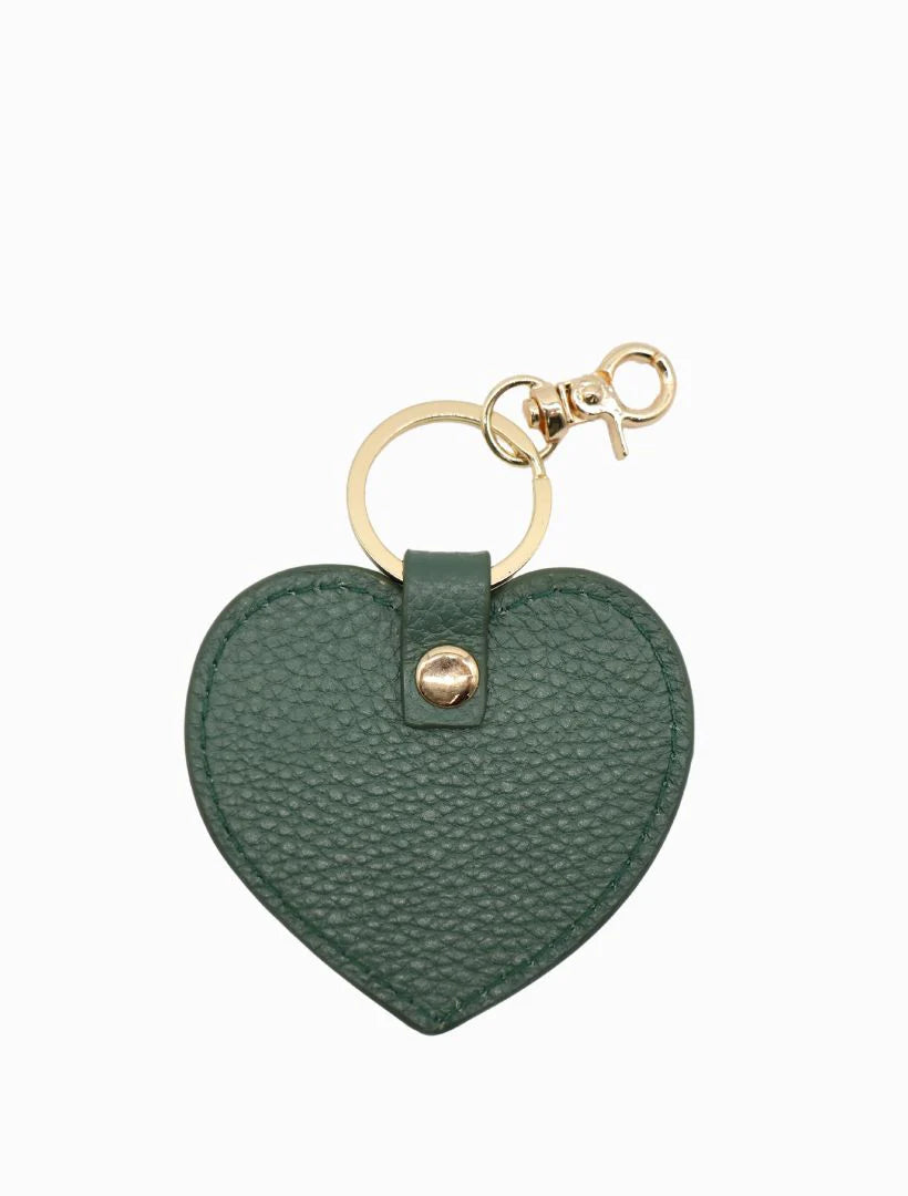 Zjoosh - Leather Heart Keyring - Green