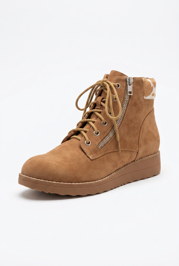 Top End - Ollege Dk Latte Suede Pony