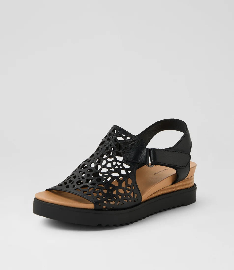 Django & Juliette - Ansh Leather Sandals - Black