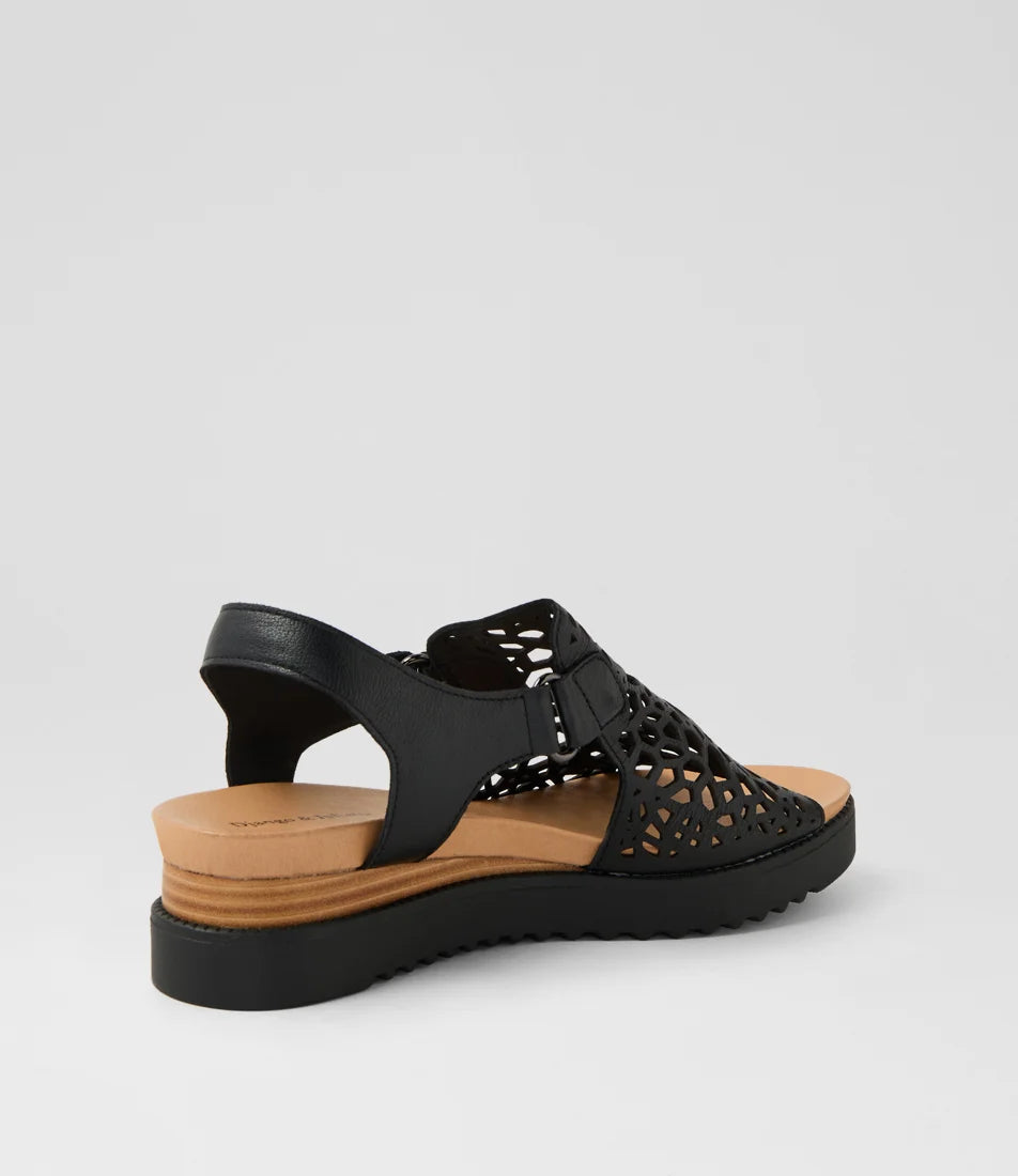 Django & Juliette - Ansh Leather Sandals - Black