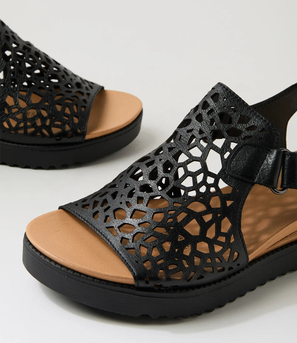 Django & Juliette - Ansh Leather Sandals - Black